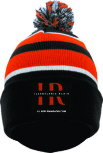Illadelphia IR Radio Orange, White and Black Pom Pom Hat